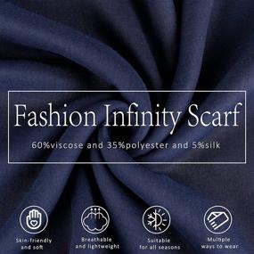 img 3 attached to 🧣 Stylish Lightweight Plain Infinity Oblong Women's Accessories for Scarves & Wraps - Pack of [quantity]