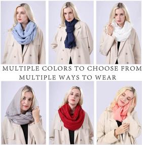 img 1 attached to 🧣 Stylish Lightweight Plain Infinity Oblong Women's Accessories for Scarves & Wraps - Pack of [quantity]