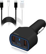 batpower 120w usb c laptop car charger: compatible with new surface book, hp, dell | high power delivery, dual usb qc | 12v-24v auto power supply logo