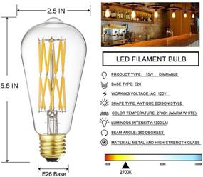 img 2 attached to Vintage Dimmable Incandescent Equivalent Filament Bulb