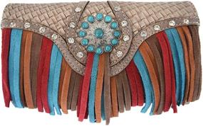 img 2 attached to 👜 Rustic Fringed Concealed Carry Purse Handbag with Western-style Tooling - Shoulder Bag and Wallet Set for Women