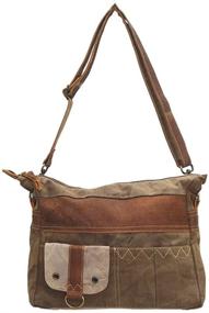 img 4 attached to 👜 Upcycled Canvas Shoulder Bag by Myra Bags - S-0703, Perfectly Designed
