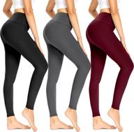 opuntia 3 pack leggings for women: high waisted tummy control, non-see through workout pants logo