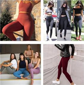 img 2 attached to Opuntia 3 Pack Leggings for Women: High Waisted Tummy Control, Non-See Through Workout Pants