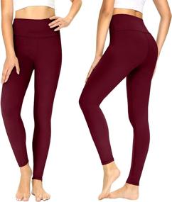 img 3 attached to Opuntia 3 Pack Leggings for Women: High Waisted Tummy Control, Non-See Through Workout Pants