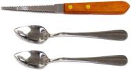 🍴 high-quality set of 2 stainless steel grapefruit spoons and 1 serrated grapefruit knife logo