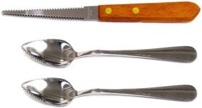 img 3 attached to 🍴 High-Quality Set of 2 Stainless Steel Grapefruit Spoons and 1 Serrated Grapefruit Knife