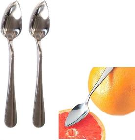 img 2 attached to 🍴 High-Quality Set of 2 Stainless Steel Grapefruit Spoons and 1 Serrated Grapefruit Knife