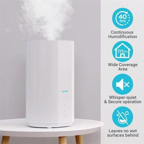 img 3 attached to Efficient Livatro 4L Top Fill Humidifier: Cool Mist, Ultrasonic Quiet, Auto Shut-off - Ideal for Bedroom, Large Room, Nursery. Easy to Clean, Lasts up to 40 Hours! (White)