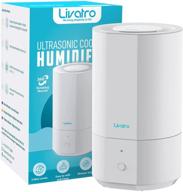 efficient livatro 4l top fill humidifier: cool mist, ultrasonic quiet, auto shut-off - ideal for bedroom, large room, nursery. easy to clean, lasts up to 40 hours! (white) logo