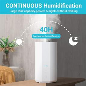 img 2 attached to Efficient Livatro 4L Top Fill Humidifier: Cool Mist, Ultrasonic Quiet, Auto Shut-off - Ideal for Bedroom, Large Room, Nursery. Easy to Clean, Lasts up to 40 Hours! (White)