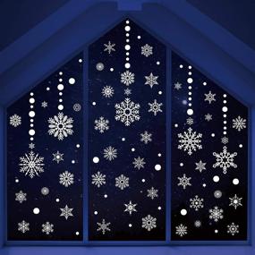 img 1 attached to 🎄 HONEYJOY 350PCS Christmas Snowflake Window Decals Stickers Clings Xmas Holiday White Winter Ornaments – Navidad Decorations