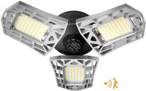 img 4 attached to Motion Activated LED Garage Lights - 60W Deformable LED Garage Lights with 8000LM, Adjustable Panels for Superior Illumination and Energy Efficiency