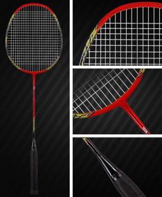 img 3 attached to Senston 2-Player Badminton Racket Set - Carbon Shaft Double Racquets Kit with Carrying Bag