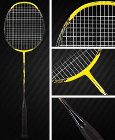 img 2 attached to Senston 2-Player Badminton Racket Set - Carbon Shaft Double Racquets Kit with Carrying Bag