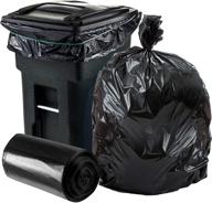 plasticplace 32 gallon trash can liners for toter │ black heavy duty garbage bags 1.2 mil │ 44” x 54” (50 count) logo