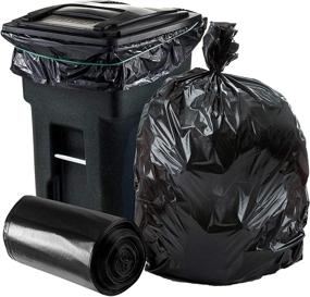 img 1 attached to Plasticplace 32 Gallon Trash Can Liners for Toter │ Black Heavy Duty Garbage Bags 1.2 Mil │ 44” x 54” (50 Count)