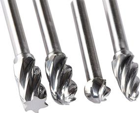 img 1 attached to SpeTool Carbide Rotary Burr Set for Non-Ferrous Aluminum Cutting - 1/4-inch Shank, 4 Pieces per Pack