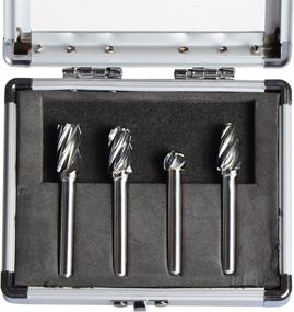 img 4 attached to SpeTool Carbide Rotary Burr Set for Non-Ferrous Aluminum Cutting - 1/4-inch Shank, 4 Pieces per Pack