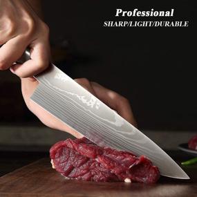 img 3 attached to 🔪 7 Inch Professional Chef Knife - Japanese Kitchen Knife with Ergonomic Handle, Crafted from German High Carbon Stainless Steel