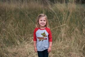 img 2 attached to 🦄 Adorable Christmas Unicorn Red Baseball Tee by 7 ate 9 Apparel – Perfect for Girls!