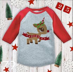 img 3 attached to 🦄 Adorable Christmas Unicorn Red Baseball Tee by 7 ate 9 Apparel – Perfect for Girls!