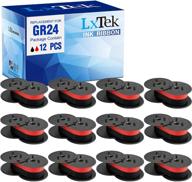 🔄 lxtek replacement universal twin spool calculator ribbon for nukote br80c, sharp el 1197 p iii, porelon 11216, dataproducts r3027 - black/red, 12-pack tray логотип