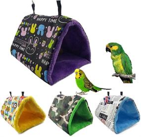img 4 attached to 🐦 Winter Warm Bird Nest House Bed Hanging Hammock Toy for Various Parrot Species Cage Perch Stand Swing
