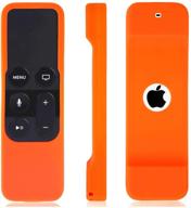 🍊 silicone remote cover case for apple tv 4k / 4th gen siri remote - anti slip, shock proof, orange logo