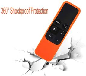 img 1 attached to 🍊 Silicone Remote Cover Case for Apple TV 4K / 4th Gen Siri Remote - Anti Slip, Shock Proof, Orange