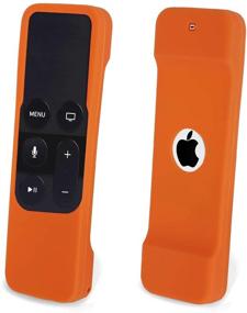 img 3 attached to 🍊 Silicone Remote Cover Case for Apple TV 4K / 4th Gen Siri Remote - Anti Slip, Shock Proof, Orange