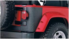img 1 attached to Боковые защитные накладки Bushwacker 14001 черного цвета для задних углов 1997-2006 Jeep Wrangler 2-дверного: идеально подходят с накладками в стиле кармана, пара