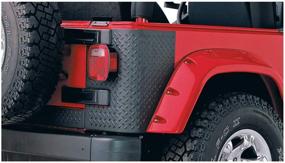 img 2 attached to Боковые защитные накладки Bushwacker 14001 черного цвета для задних углов 1997-2006 Jeep Wrangler 2-дверного: идеально подходят с накладками в стиле кармана, пара
