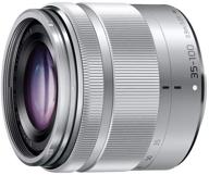 📷 silver panasonic 35-100mm f/4-5.6 zoom lens for interchangeable cameras logo