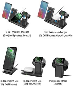 img 1 attached to 🔌 MANKIW 3-in-1 Fast Wireless Charging Station for Apple iWatch, AirPods Pro, and iPhones (Black) - Compatible with iPhone 11/11 Pro/11 Pro Max, XR/Xs/Xs Max/X/8/8 Plus