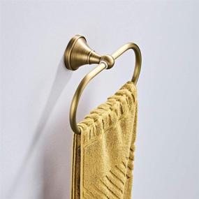 img 2 attached to 🛁 Aothpher Oval Brass Towel Ring: Stylish Wall Mounted Hand Towel Holder with Antique Brass Finish - Perfect for Contemporary Bathrooms