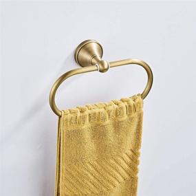 img 3 attached to 🛁 Aothpher Oval Brass Towel Ring: Stylish Wall Mounted Hand Towel Holder with Antique Brass Finish - Perfect for Contemporary Bathrooms