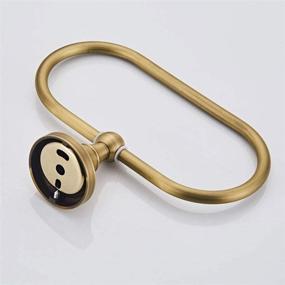 img 1 attached to 🛁 Aothpher Oval Brass Towel Ring: Stylish Wall Mounted Hand Towel Holder with Antique Brass Finish - Perfect for Contemporary Bathrooms