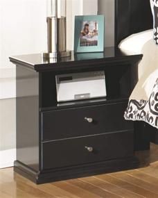 img 3 attached to 🖤 Black Signature Design by Ashley Maribel Kids' 1 Drawer Nightstand with Cubby Storage - Traditional Style