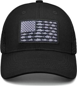 img 2 attached to American Fish Flag Trucker Hats: Perfect Fishing Gifts 🎣 for Men – Snapback Outdoor Hats for Camping & Daily Use