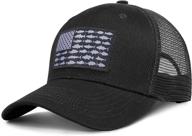 american fish flag trucker hats: perfect fishing gifts 🎣 for men – snapback outdoor hats for camping & daily use логотип