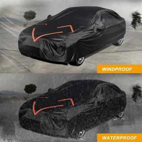 img 1 attached to 🚗 Waterproof All Weather UV Protection Car Cover | COLOR RAIN TIME | Windproof Dustproof Scratch Resistant | Outdoor Universal Full Car Covers with Zipper | 191-201 inch | Ideal for Sedan