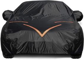 img 4 attached to 🚗 Waterproof All Weather UV Protection Car Cover | COLOR RAIN TIME | Windproof Dustproof Scratch Resistant | Outdoor Universal Full Car Covers with Zipper | 191-201 inch | Ideal for Sedan