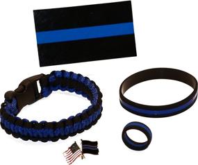 img 4 attached to 🎁 Beall's Bay Thin Blue Line Paracord Gift Pack - 5 Piece Set with 10-inch Paracord