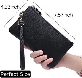 img 2 attached to 👛 GOIACII Women's Blocking Leather Wristlet Handbag with Wallet