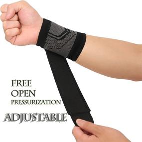 img 1 attached to 💪 Enhance Your Weightlifting Performance with HiRui Compression Weightlifting Tendonitis Adjustable Support