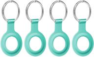 durable 4 pack silicone keychain for airtags: waterproof, washable, and protective cases with key ring for airtag tracker - drop protection, shock-absorbing, anti-scratch covers logo
