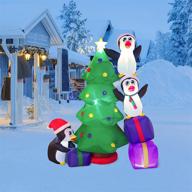 ❄️ whimsical winter wonderland: 8 ft tall inflatable penguins with leds for unforgettable christmas decorating! logo