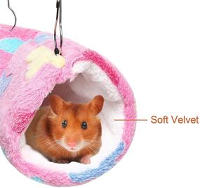 img 2 attached to 🐦 Hanging Tunnel Plush Hammock: Ultimate Cage Accessories for Parrots, Gliders, Ferrets, Squirrels, Hamsters, Rats - Cozy Hideout for Playing and Sleeping