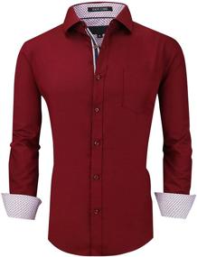 img 4 attached to Men's Casual Button-Up Regular Sleeve Shirts - Clothing